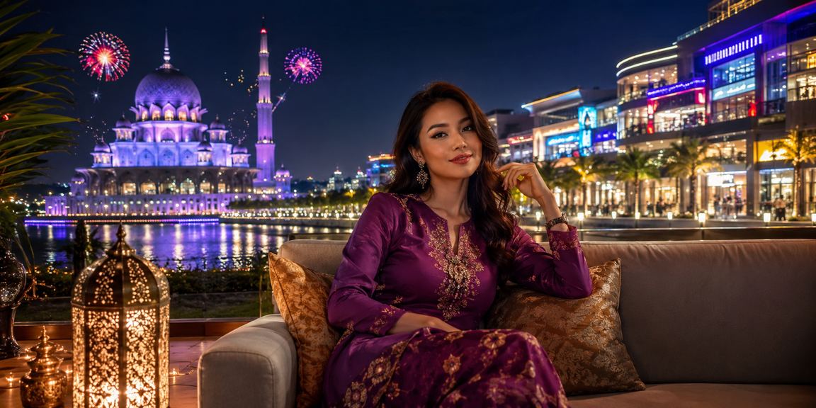 Pengguna mengikuti keputusan bola sepak di Putrajaya Malaysia